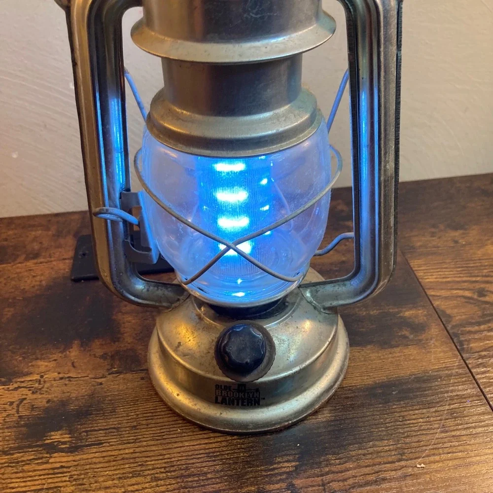 Patina Metal Railroad Hurricane Lantern 9.5